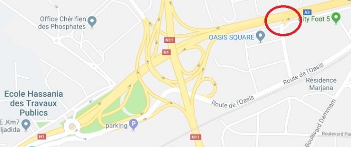 Un embranchement risqué au niveau de l'autoroute urbaine de Casablanca