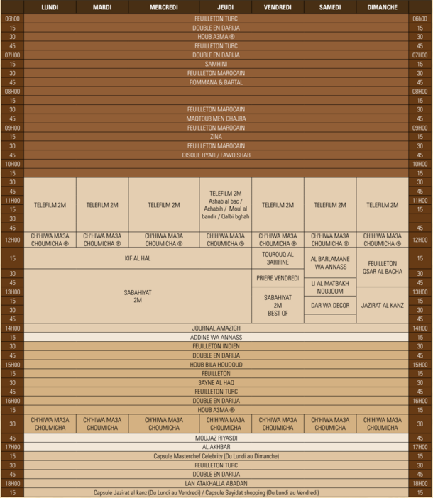 2M: Les principaux rendez-vous pour le mois de Ramadan 2019