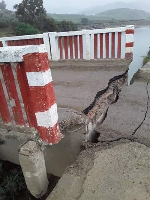 Effondrement d'un pont à Taounate (images)