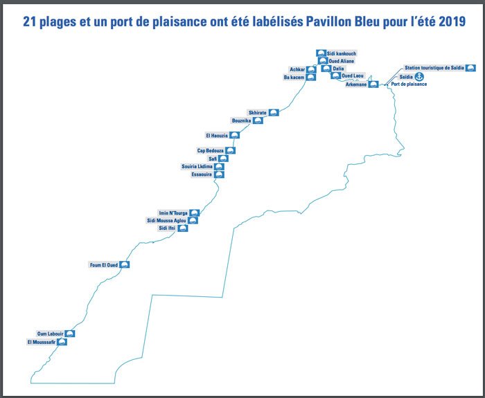 22 plages labellisées &ldquo;Pavillon bleu&rdquo; pour l'été 2019
