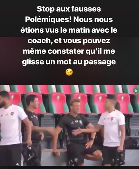Aucun problème entre Harit et Renard