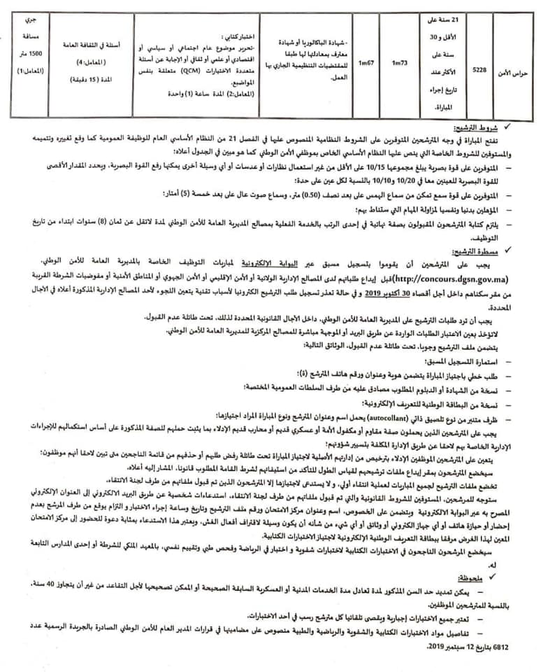 La DGSN lance un concours pour le recrutement de 7.708 policiers