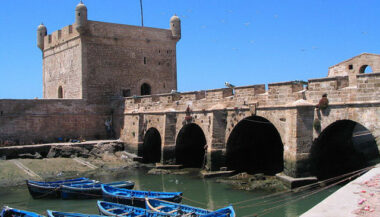 Escale à Essaouira du &ldquo;Phoenicia'', réplique en bois d'un voilier phénicien