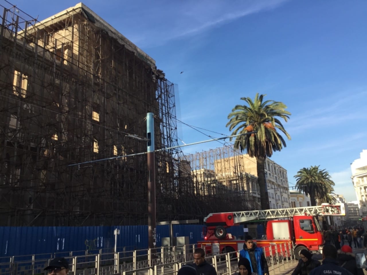 Chute de pierres de l'hôtel Lincoln: interruption du trafic sur la T1 du tramway