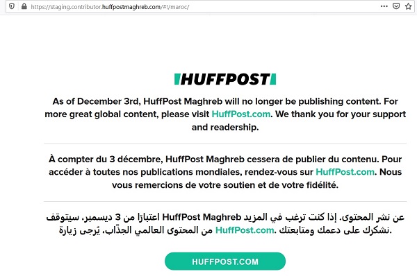 Le HuffPost Maroc baisse le rideau