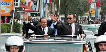 La cérémonie d'accueil officiel à Casablanca du Président Français