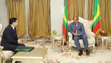 Nasser Bourita reçu par le président mauritanien