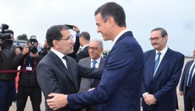 Pedro Sanchez accueilli par Elotmani