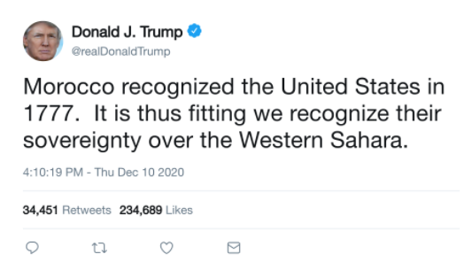 Des captures de tweets de Trump sur le Sahara proposées à près de 90.000 dollars