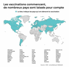 Accès au vaccin anti-Covid : Les pays du Sud relégués au second rang (carte)