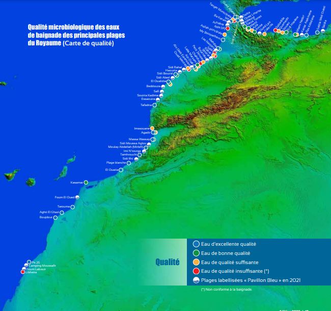 23 plages non conformes à la baignade cet été au Maroc