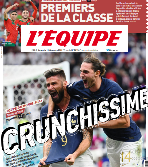 La presse internationale ensence les Lions de l'Atlas après leur qualification en demi-finale