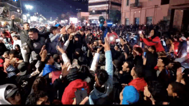 Malgré la défaite les Marrakchis manifestent leur joie