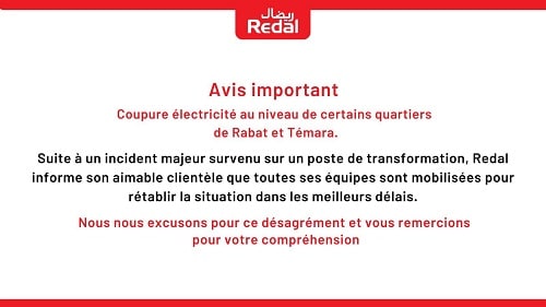 Un “incident majeur” dans un transformateur électrique prive d'électricité une partie de Rabat  et Témara