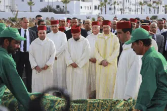 Le Prince Moulay Rachid aux funérailles de Khalid Naciri
