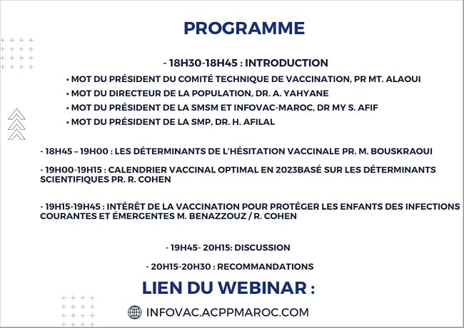 Un webinaire marocain dans le cadre de la semaine mondiale de vaccinologie