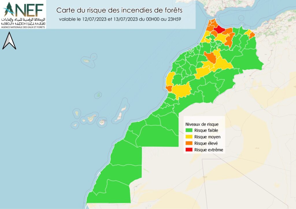Risque &ldquo;extrême&rdquo; de feux de forêt les 12 et 13 juillet à Chefchaouen
