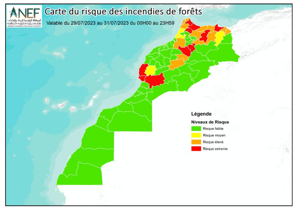 Risque &ldquo;extrême&rdquo; de feux de forêt dans 10 provinces