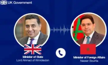Entretien téléphonique entre Nasser Bourita et le ministre d'État britannique Lord Tariq Ahmad