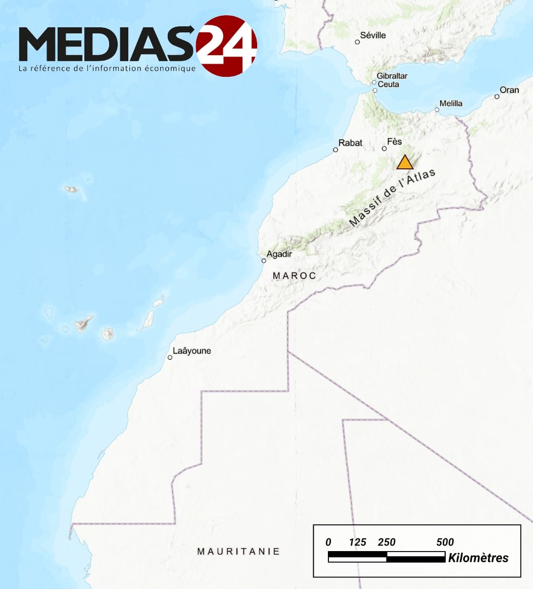 Images satellites des dernières neiges sur le massif du Bouiblane