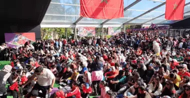 Ambiance dans la Fan Zone Inwi avant le match Maroc- RD Gongo