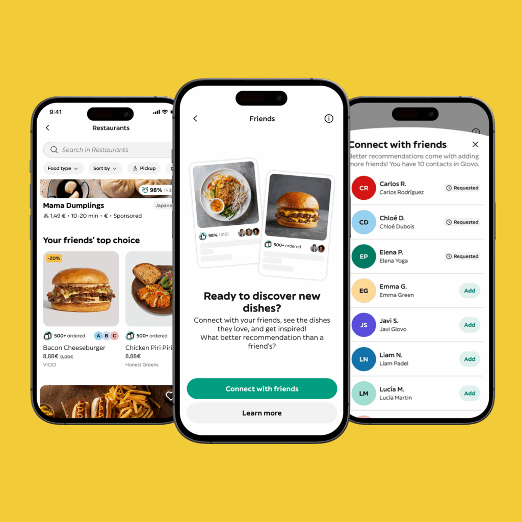 Nouvelles fonctionnalités pour l'application de Glovo