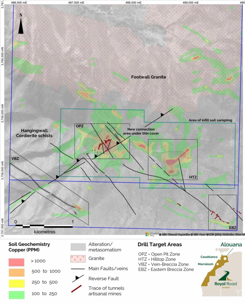 Projet cuivre-or Alouana : début imminent des forages par Royal Road Arabia dans la province de Taourirt