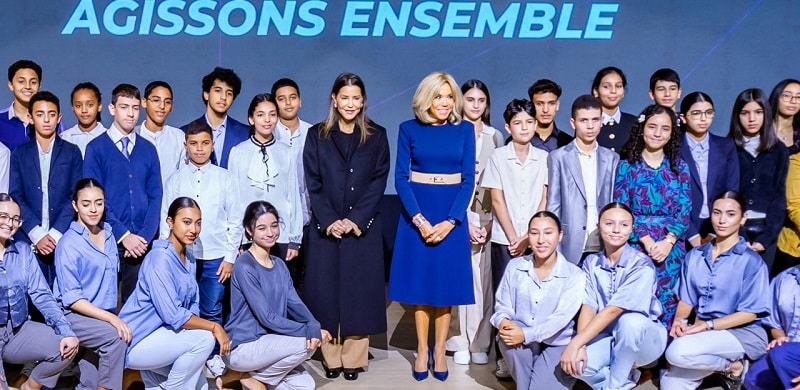 La Princesse Lalla Meryem et Brigitte Macron lancent une campagne de lutte contre le harcèlement en milieu scolaire et le cyberharcèlement