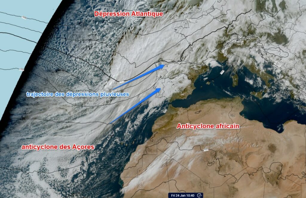 Comment le climat continental aride empêche les pluies océaniques d'atteindre le Maroc