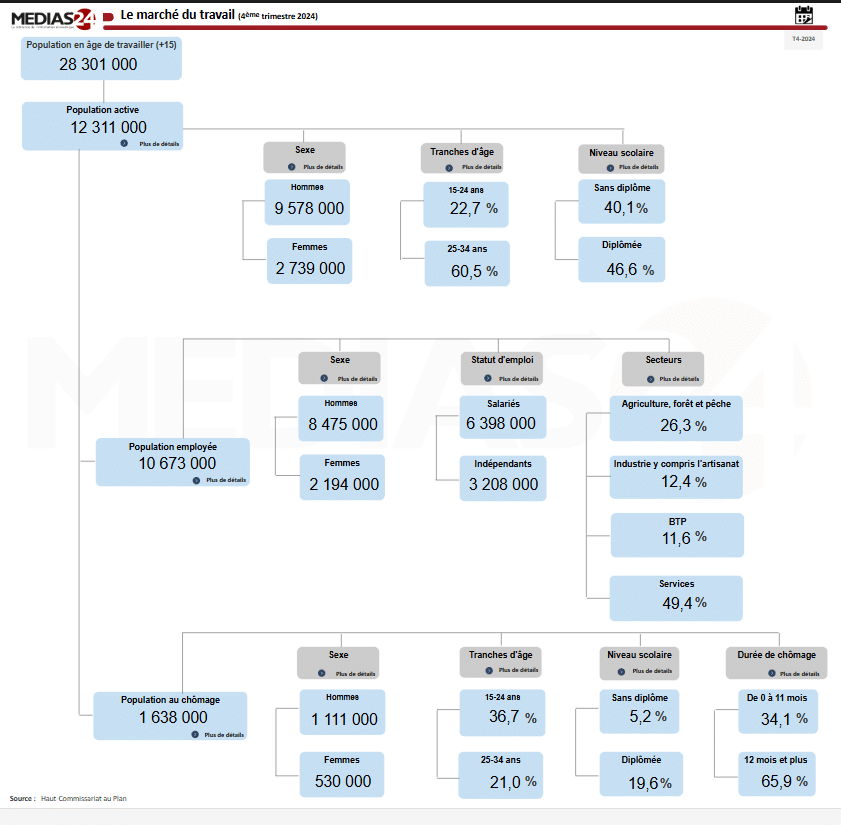 Les chiffres du chômage et de l'emploi en 2024