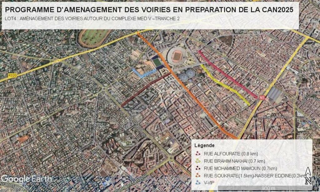 CAN 2025. 396 MDH pour améliorer les voiries autour du complexe Mohammed V