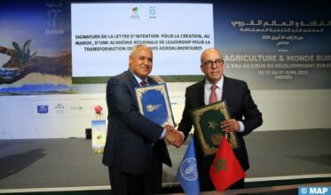 Signature d'une lettre d'intention pour créer la branche francophone de FAO Regional Leadership Academy au Maroc