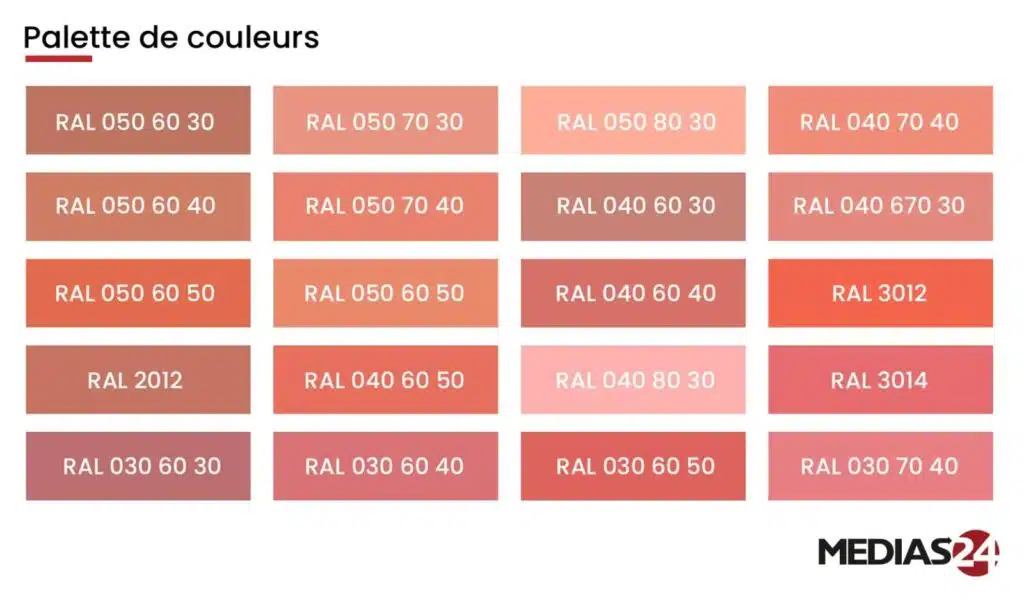Les palettes de couleurs autorisées par le plan d'aménagement de Marrakech-Ouest