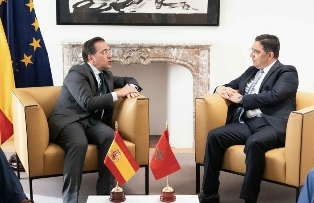 Nasser Bourita et José Manuel Albares, lundi 14 juillet 2025 à Bruxelles.