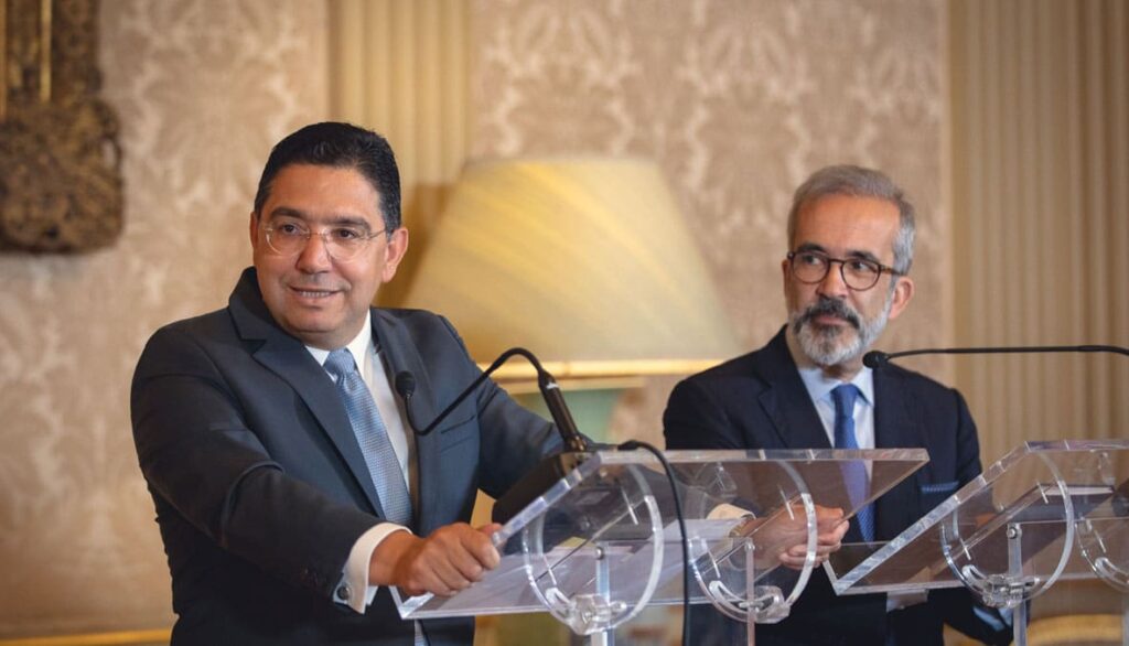 Nasser Bourita en compagnie de son homologue portugais, Paulo Rangel.