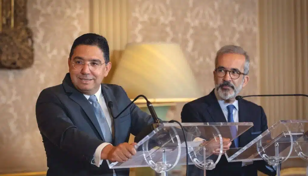 Nasser Bourita en compagnie de son homologue portugais, Paulo Rangel.