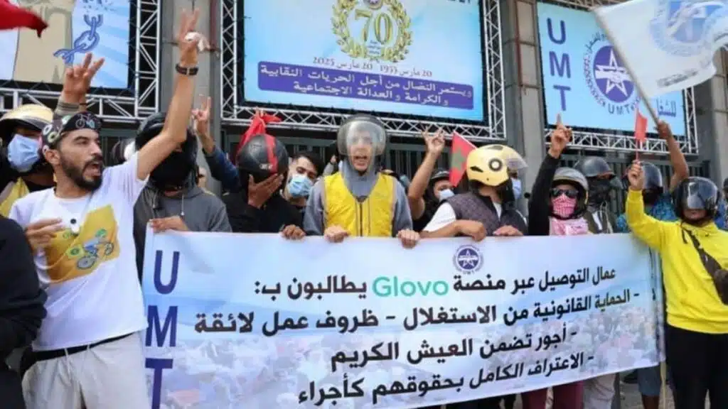 Manifestation des livreurs Glovo