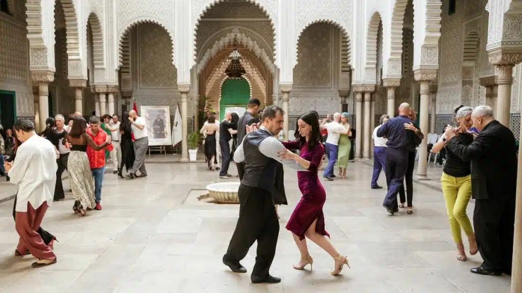 Le tango tisse sa toile au Maroc. 100 à 150 personnes se retrouvent chaque semaine pour danser.