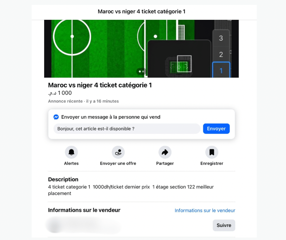 Maroc-Niger : les billets épuisés, le marché noir explose Billet Maroc - Niger vendu au marché noir