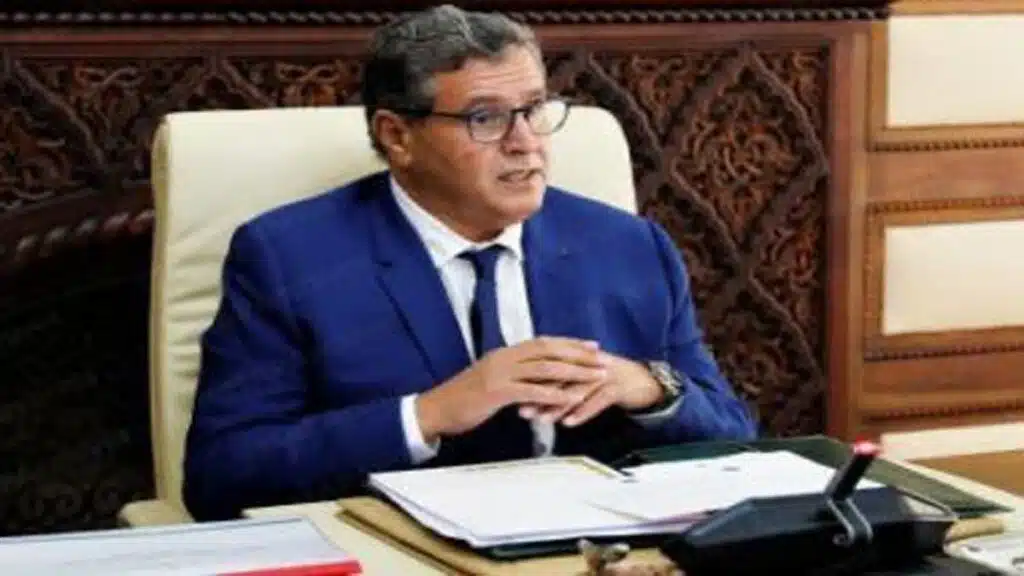 Aziz Akhannouch lors d’une réunion officielle ce jeudi au siège du gouvernement.