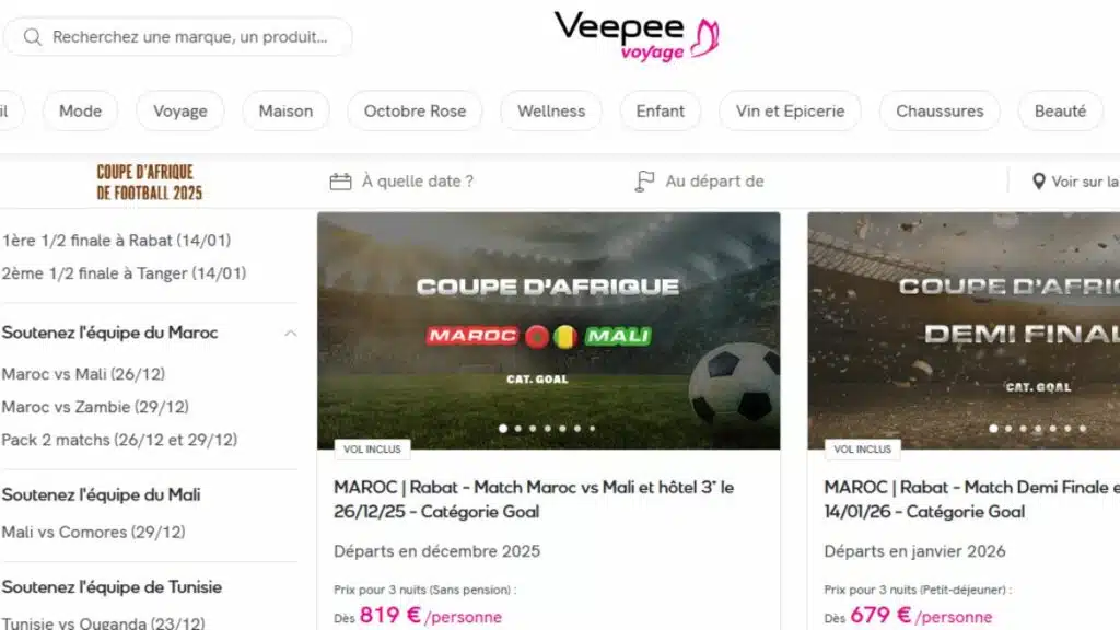 CAN 2025 : Veepee vend déjà des packs avant l’ouverture officielle de la billetterie