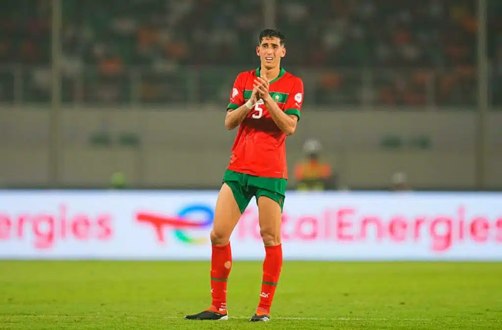 Nayef Aguerd, défenseur centrale de l'Equipe Nationale du Maroc