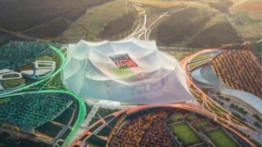 Grand Stade Hassan II : Géocoding retenue pour le contrôle topographique