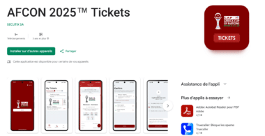 L’application “Tickets CAN 2025” est disponible, mais pas encore fonctionnelle