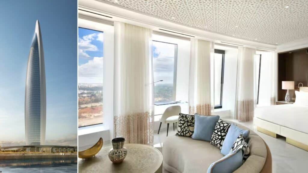 Vue de l'hôtel Waldorf Astoria installé dans la tour Mohammed VI