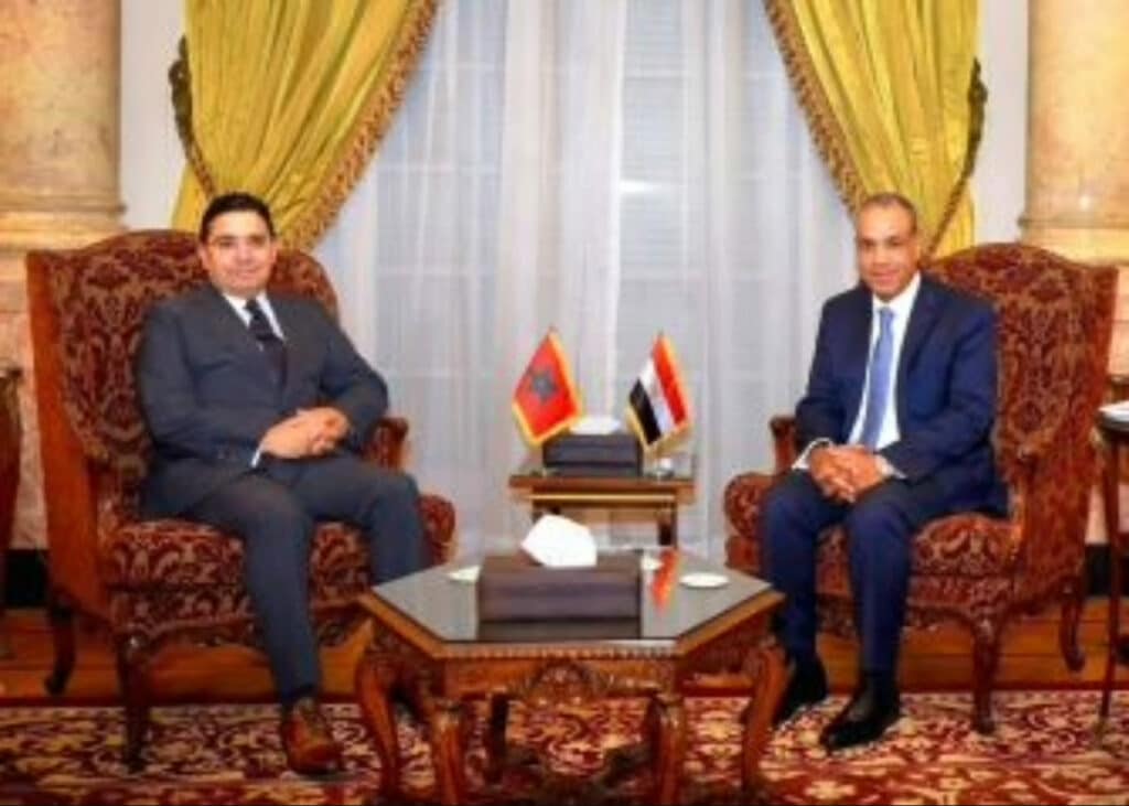 M. Badr Abdelatty, et son homologue marocain, M. Nasser Bourita.