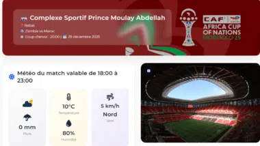 Maroc-Zambie : la météo du match, ce lundi 29 décembre