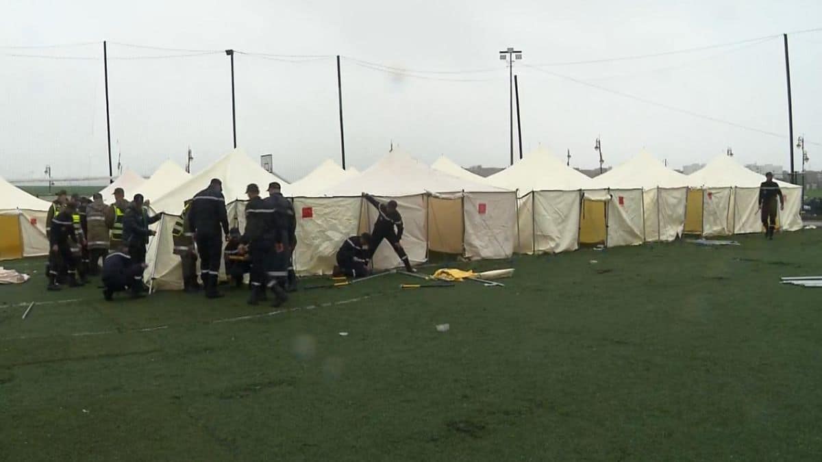 Ksar El Kébir des tentes d’hébergement installées pour les familles affectées par les inondations
