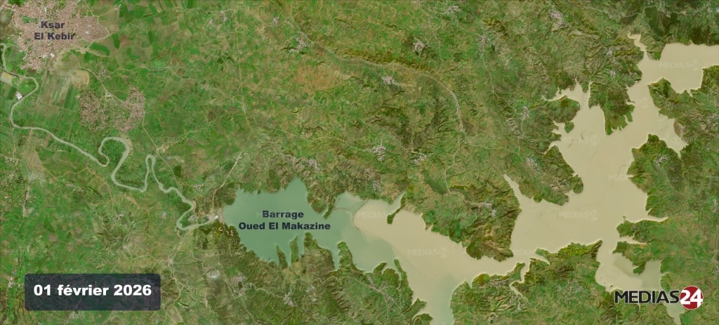Images satellites. Les crues stagnent à Ksar El Kébir, à la veille d'une semaine à très haut risque Images satellites. Les crues stagnent à Ksar El Kébir, à la veille d'une semaine à très haut risque