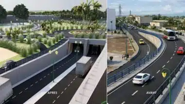 Point noir de la circulation, le pont historique du centre de Bouskoura en cours de reconstruction